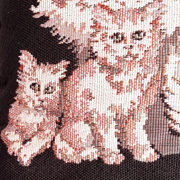 Vintage Tapestry Cat Family Decorative Pillow - Picture 3 of 6